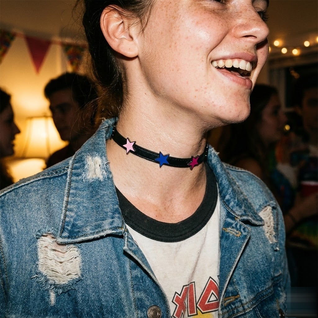 Cascading galaxy star studded day collar