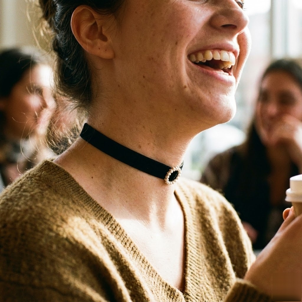 Home 2 Forest velvet pearl halo day collar detail