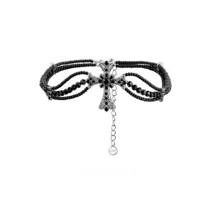 Artisanal Gothic Cross Beaded Day Collar