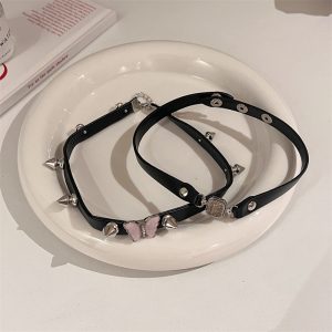 Minimalist Crystal Prism Leather Day Collar