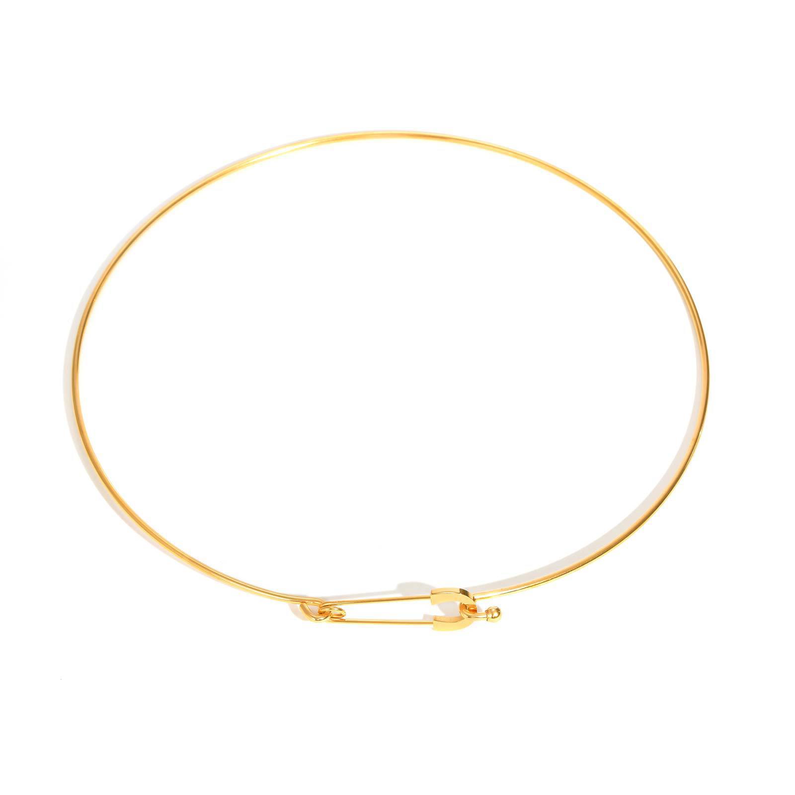 Home 23 Minimalist Safety Pin Gold Wire Day Collar