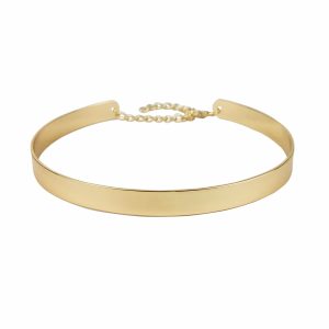 Modern Industrial Flat Silver Torque Day Collar