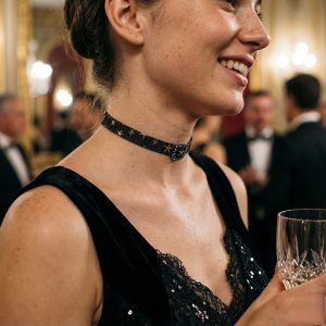 Starry night textured ribbon day collar