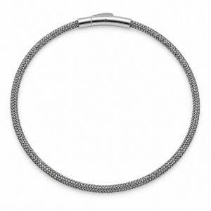 Discreet Braided Mesh Chain Day Collar — Polished Stainless Steel with Smooth Barrel Clasp