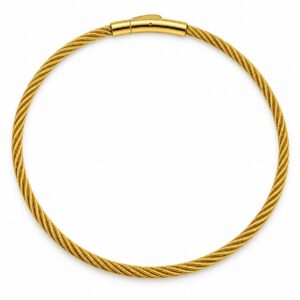 Discreet Twisted Cable Chain Day Collar — Gold-Tone with Polished Barrel Clasp