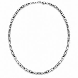 Discreet Silver Hematite Cube Bead Necklace — Faceted Cubes with Lobster Clasp